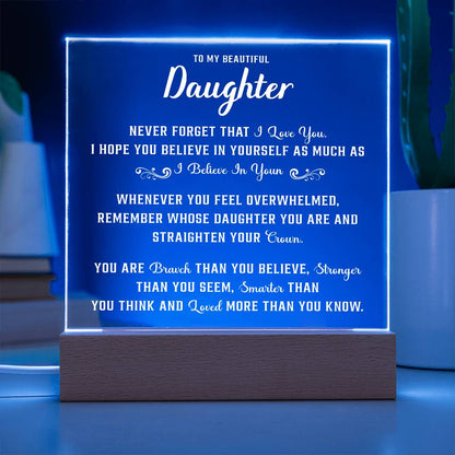To my daughter gifts - Acrylic Square Plaque