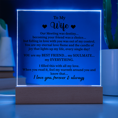 To my wife Acrylic Square Plaque