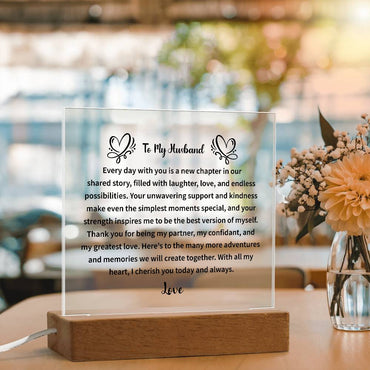 To My Husband - Acrylic Square Plaque