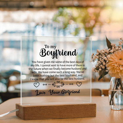 To my Boyfriend Acrylic Square Plaque