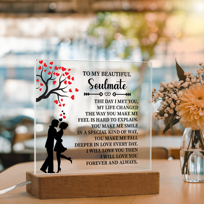 TO MY BEAUTIFUL Soulmate - Acrylic Square Plaque