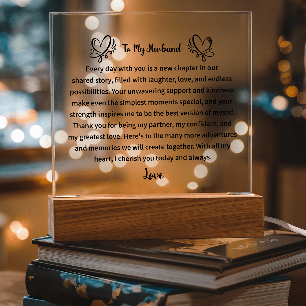 To My Husband - Acrylic Square Plaque