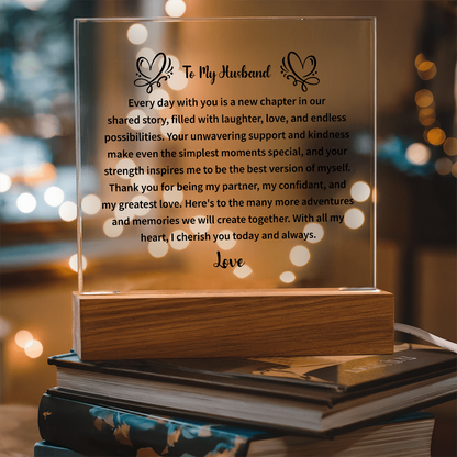 To My Husband - Acrylic Square Plaque