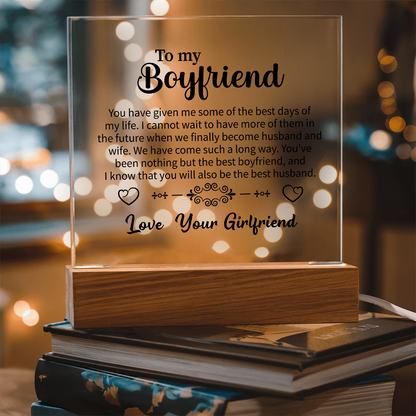To my Boyfriend Acrylic Square Plaque
