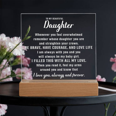 To my Lovely daughter - Acrylic Square Plaque