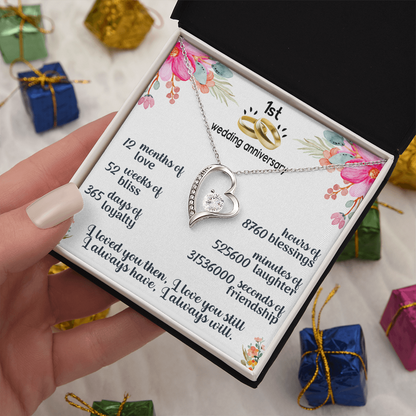 1st wedding anniversary Forever Love Necklace