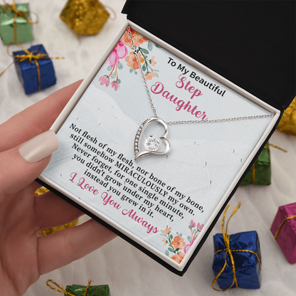 Stepdaughter Gifts from Stepmom Stepdad • Daughter Gift • Meaningful Jewelry for Women Girls • Mother Father to Stepdaughter Necklace
