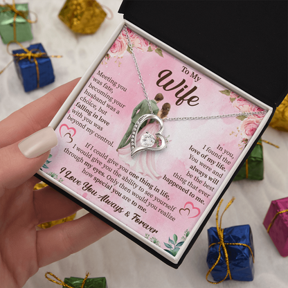 To My Wife Forever Love Necklace – Romantic Gift for Wife – Anniversary, Birthday, or Valentine's Day Jewelry