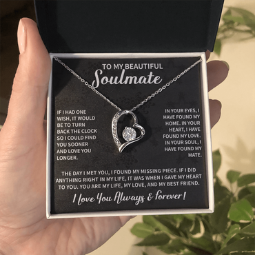 Beautiful Soulmate Necklace To My Beautiful Wife - My Future Wife Gift Soulmate Jewelry Forever Love Necklace