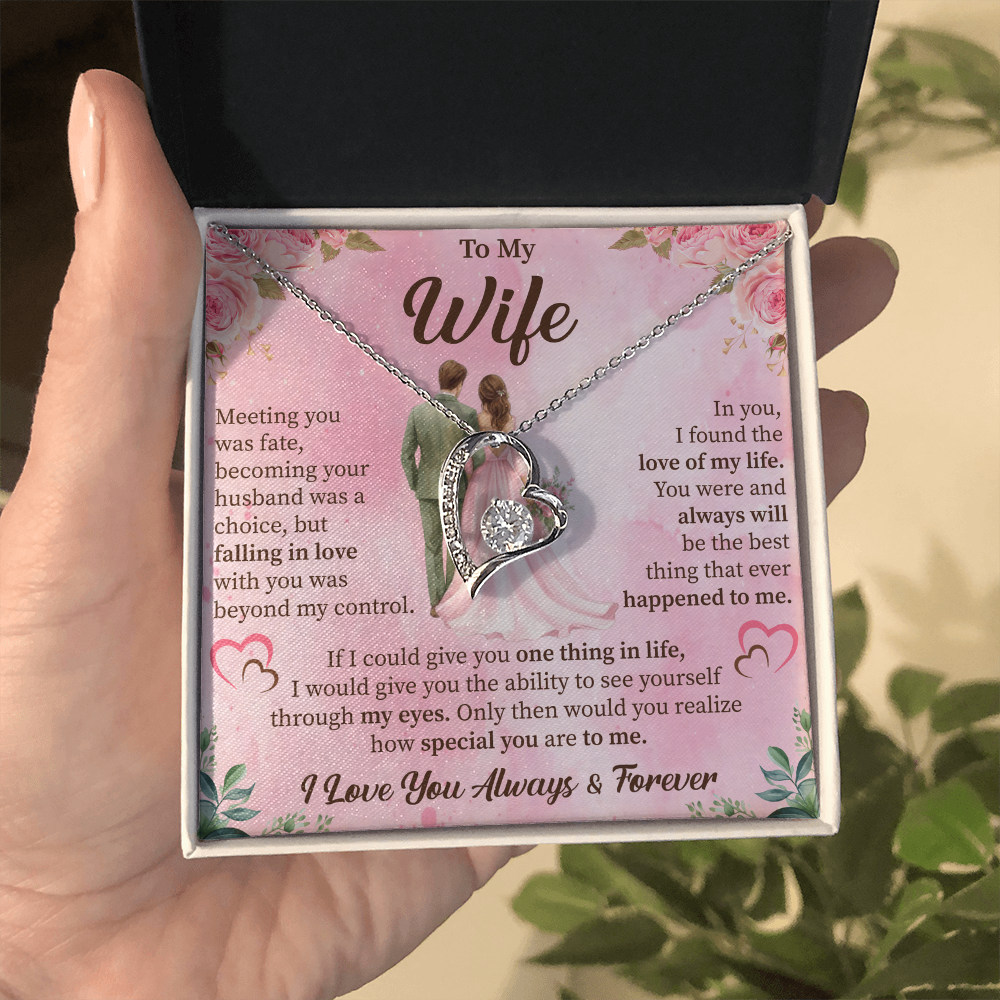 To My Wife Forever Love Necklace – Romantic Gift for Wife – Anniversary, Birthday, or Valentine's Day Jewelry