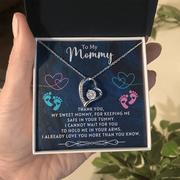 To My Mommy Necklace From Unborn Baby, Expecting Mom Christmas, Pregnant Wife Necklace, Pregnant Sister Jewelry, Pregnant Daughter-in-Law Gifts, Mom To Be Jewelry, Necklace From Baby Bump Baby Shower Gifts