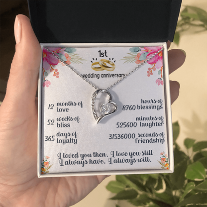 1st wedding anniversary Forever Love Necklace