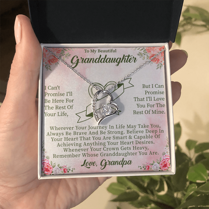 To My Beautiful Granddaughter Forever Love Necklace – Meaningful Gift from Grandparents – Birthday or Graduation Jewelry