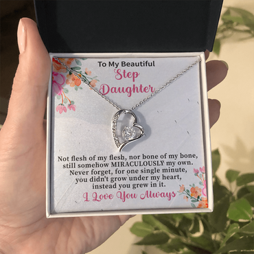 Stepdaughter Gifts from Stepmom Stepdad • Daughter Gift • Meaningful Jewelry for Women Girls • Mother Father to Stepdaughter Necklace