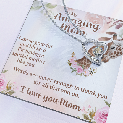 To My Amazing Mom Forever Love Necklace – Meaningful Gift for Mother – Birthday, Mother's Day, or Christmas Jewelry