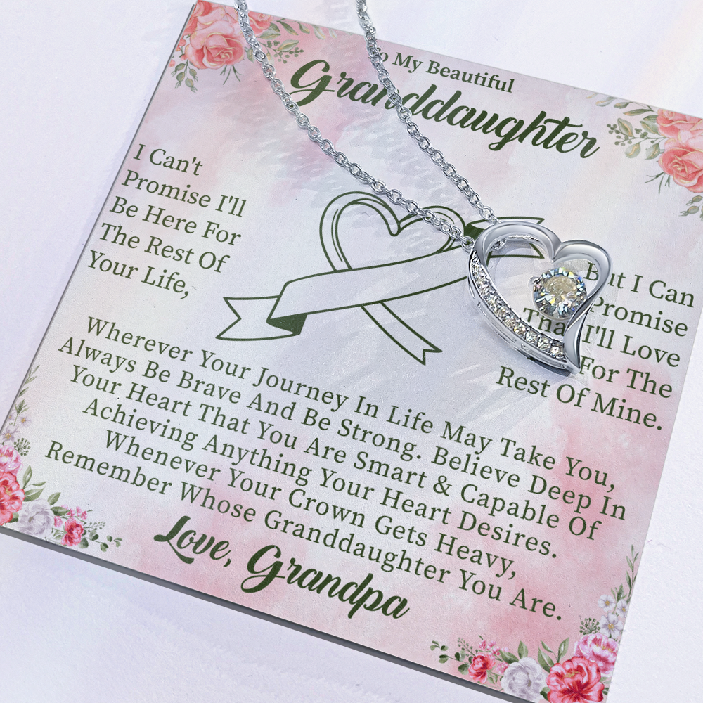 To My Beautiful Granddaughter Forever Love Necklace – Meaningful Gift from Grandparents – Birthday or Graduation Jewelry
