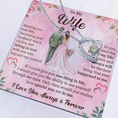 To My Wife Forever Love Necklace – Romantic Gift for Wife – Anniversary, Birthday, or Valentine's Day Jewelry