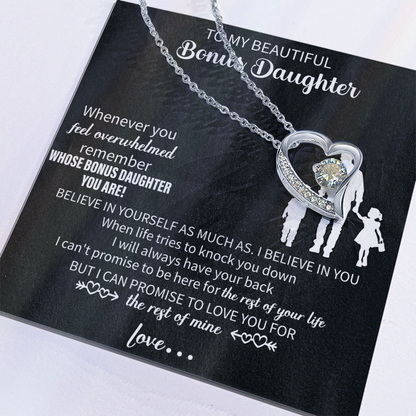 To my beautiful Daughter necklace From Mom, Heartfelt Message, Elegant Jewelry Box, Unique Mothers Day Keepsake, Beautiful Birthday Gift, Premium Mother Daughter Necklace