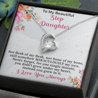 Stepdaughter Gifts from Stepmom Stepdad • Daughter Gift • Meaningful Jewelry for Women Girls • Mother Father to Stepdaughter Necklace