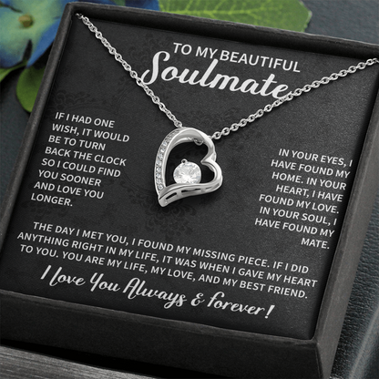 Beautiful Soulmate Necklace To My Beautiful Wife - My Future Wife Gift Soulmate Jewelry Forever Love Necklace