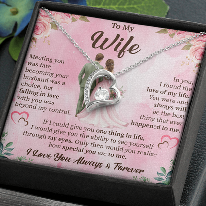 To My Wife Forever Love Necklace – Romantic Gift for Wife – Anniversary, Birthday, or Valentine's Day Jewelry