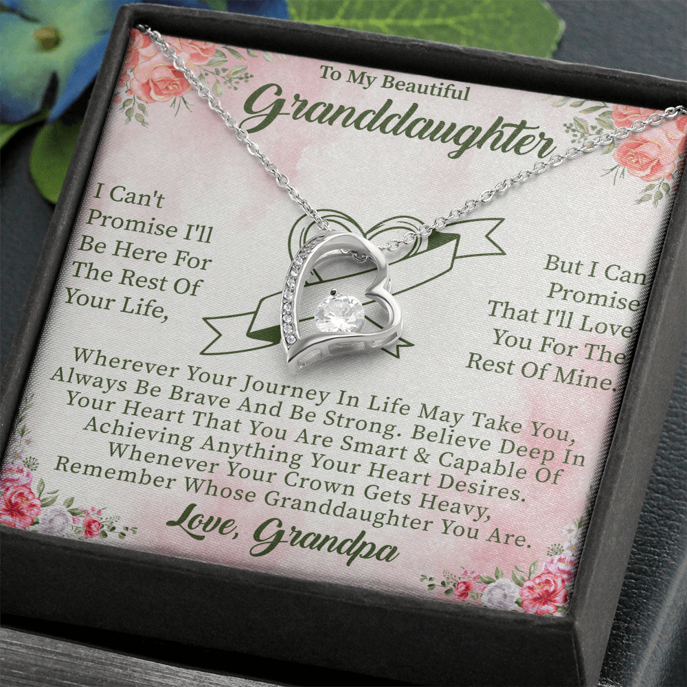 To My Beautiful Granddaughter Forever Love Necklace – Meaningful Gift from Grandparents – Birthday or Graduation Jewelry