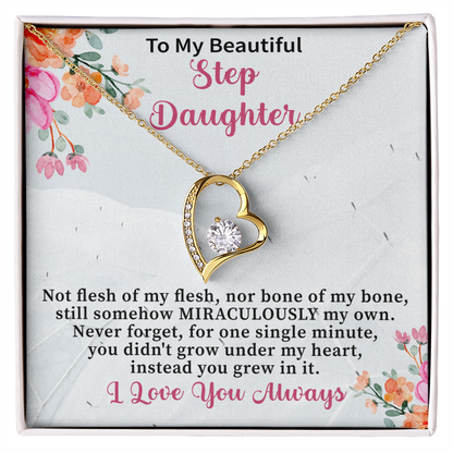 Stepdaughter Gifts from Stepmom Stepdad • Daughter Gift • Meaningful Jewelry for Women Girls • Mother Father to Stepdaughter Necklace