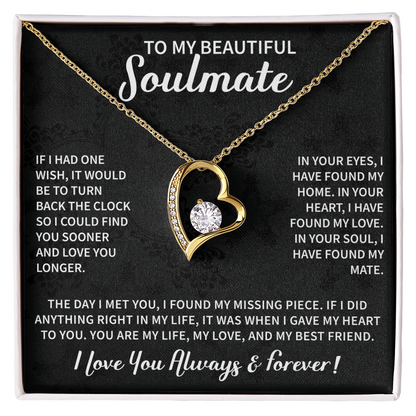 Beautiful Soulmate Necklace To My Beautiful Wife - My Future Wife Gift Soulmate Jewelry Forever Love Necklace