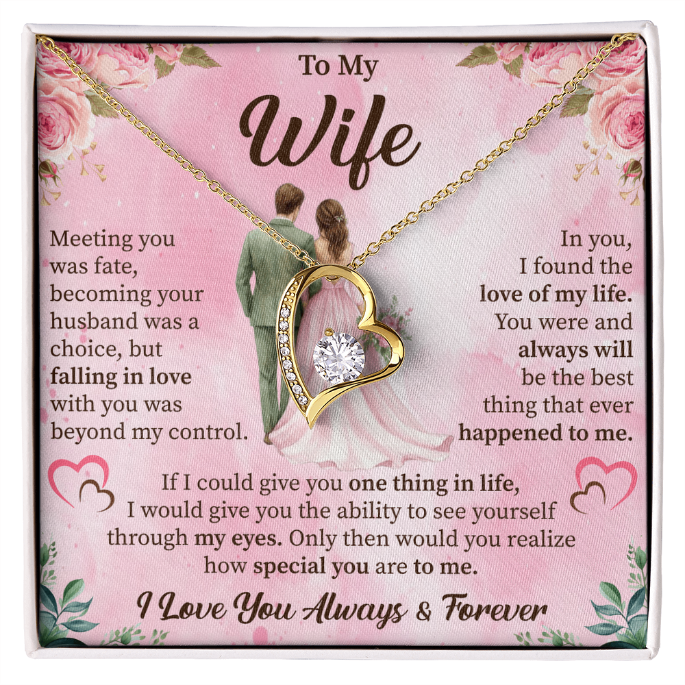 To My Wife Forever Love Necklace – Romantic Gift for Wife – Anniversary, Birthday, or Valentine's Day Jewelry