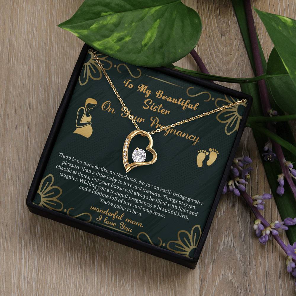 Pregnant Sister Gift For First Time Mom Gift, Pregnancy Necklace For Big Sister Reveal, Mom To Be Gift For Sister