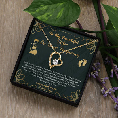 Pregnant Sister Gift For First Time Mom Gift, Pregnancy Necklace For Big Sister Reveal, Mom To Be Gift For Sister