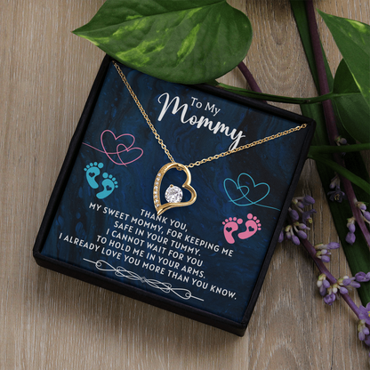 To My Mommy Necklace From Unborn Baby, Expecting Mom Christmas, Pregnant Wife Necklace, Pregnant Sister Jewelry, Pregnant Daughter-in-Law Gifts, Mom To Be Jewelry, Necklace From Baby Bump Baby Shower Gifts