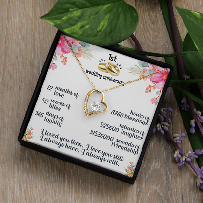 1st wedding anniversary Forever Love Necklace