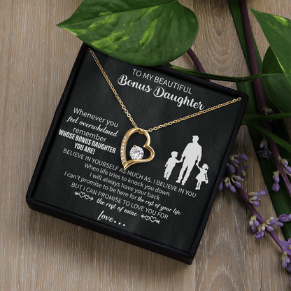 To my beautiful Daughter necklace From Mom, Heartfelt Message, Elegant Jewelry Box, Unique Mothers Day Keepsake, Beautiful Birthday Gift, Premium Mother Daughter Necklace