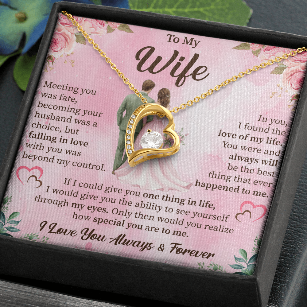 To My Wife Forever Love Necklace – Romantic Gift for Wife – Anniversary, Birthday, or Valentine's Day Jewelry