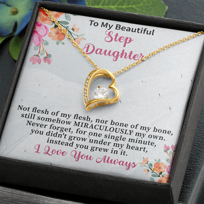 Stepdaughter Gifts from Stepmom Stepdad • Daughter Gift • Meaningful Jewelry for Women Girls • Mother Father to Stepdaughter Necklace