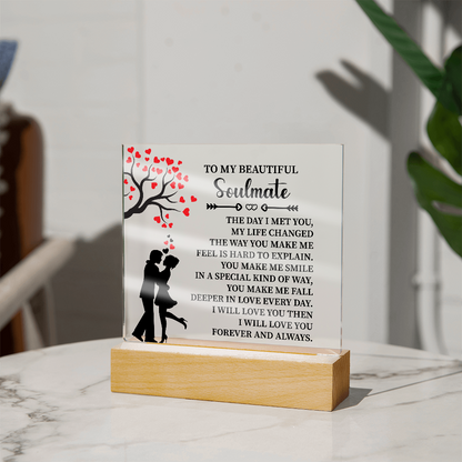 TO MY BEAUTIFUL Soulmate - Acrylic Square Plaque