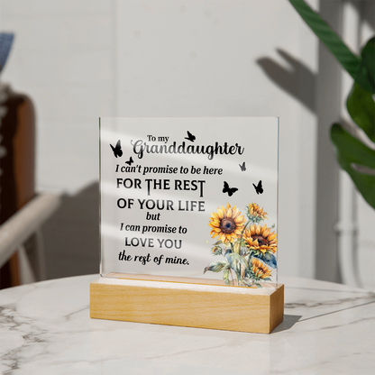 To my Granddaughter Acrylic Square Plaque