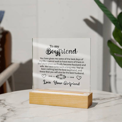 To my Boyfriend Acrylic Square Plaque
