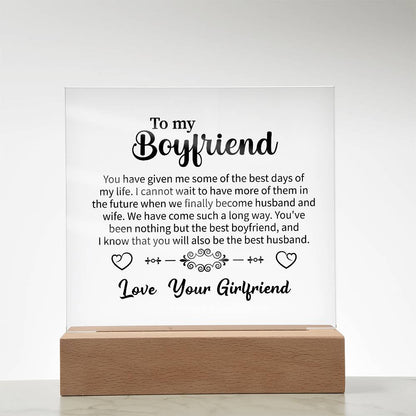 To my Boyfriend Acrylic Square Plaque