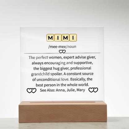 MIMI Acrylic Square Plaque
