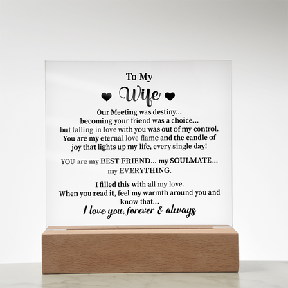 To my wife Acrylic Square Plaque