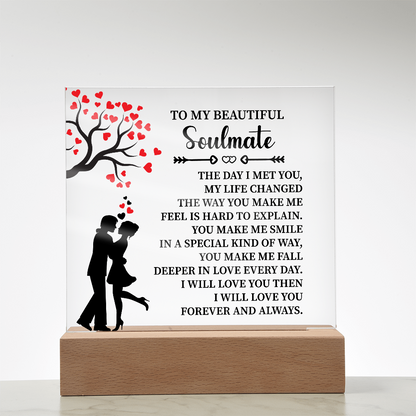 TO MY BEAUTIFUL Soulmate - Acrylic Square Plaque