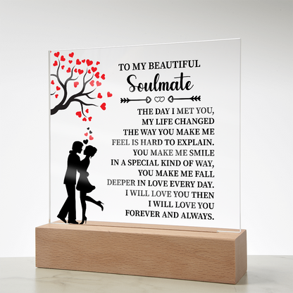 TO MY BEAUTIFUL Soulmate - Acrylic Square Plaque