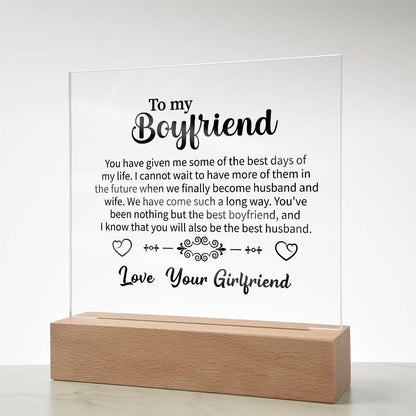 To my Boyfriend Acrylic Square Plaque