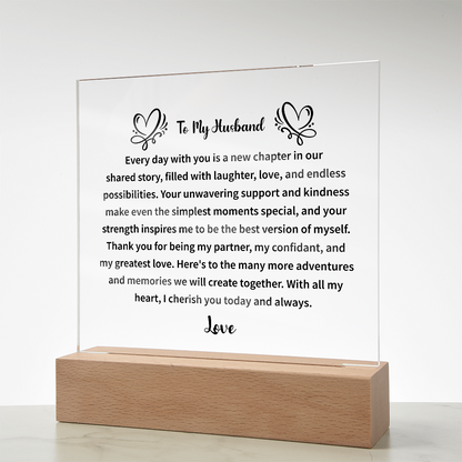 To My Husband - Acrylic Square Plaque