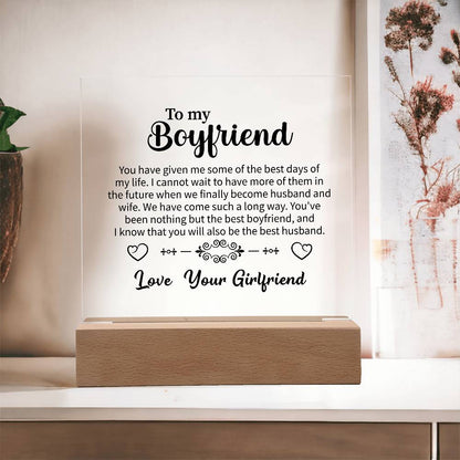 To my Boyfriend Acrylic Square Plaque