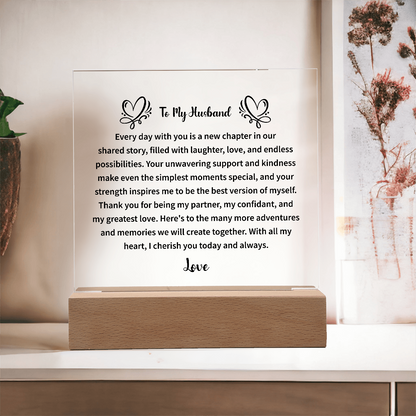 To My Husband - Acrylic Square Plaque