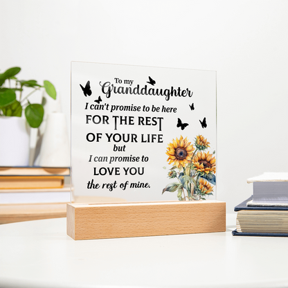 To my Granddaughter Acrylic Square Plaque