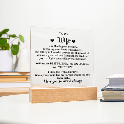To my wife Acrylic Square Plaque